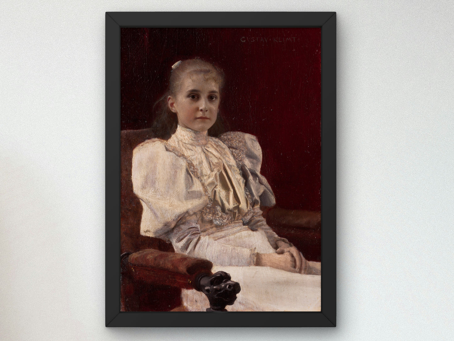 Seated Young Girl by Gustav Klimt 1894, Wall Art Print, Fine Art Reproduction, Museum Quality Decor, Poster