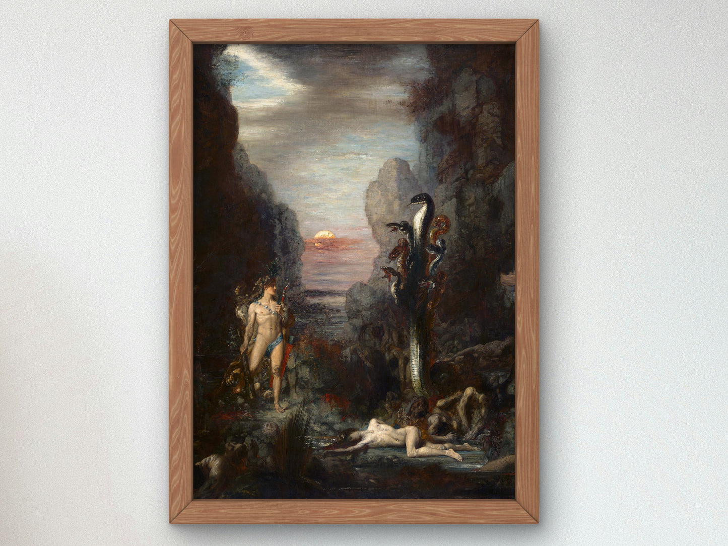 Hercules and the Lernaean Hydra by Gustave Moreau 1875, Wall Art Print, Fine Art Reproduction, Museum Quality Decor, Poster