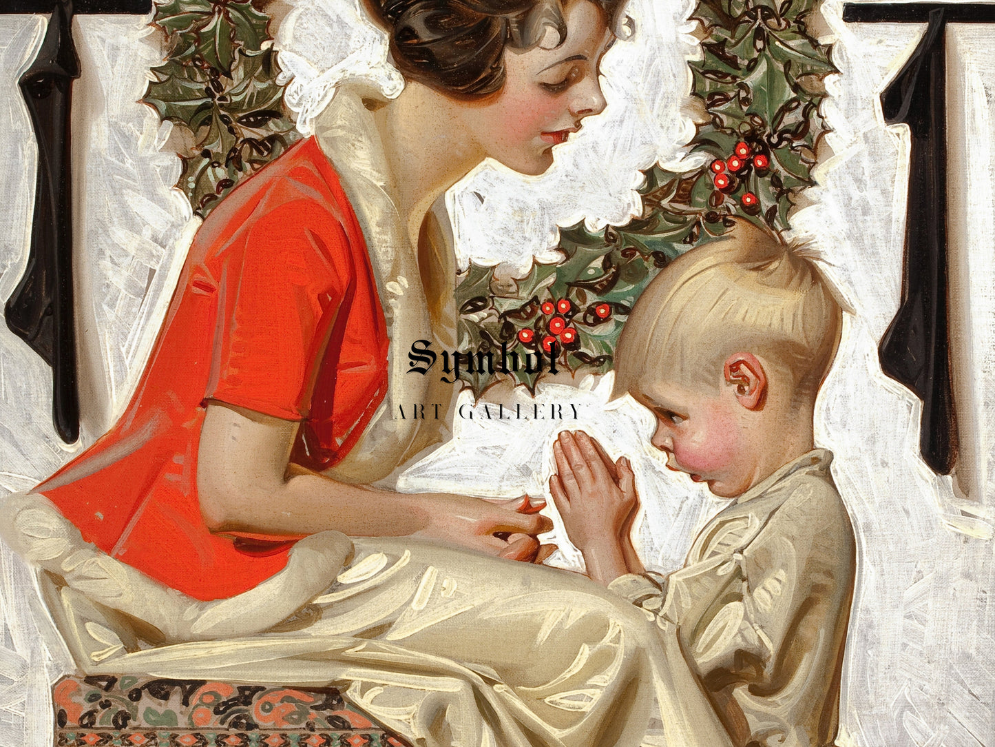 Christmas Morning by Joseph Christian Leyendecker 1921, Wall Art Print, Fine Art Reproduction, Museum Quality Decor, Poster
