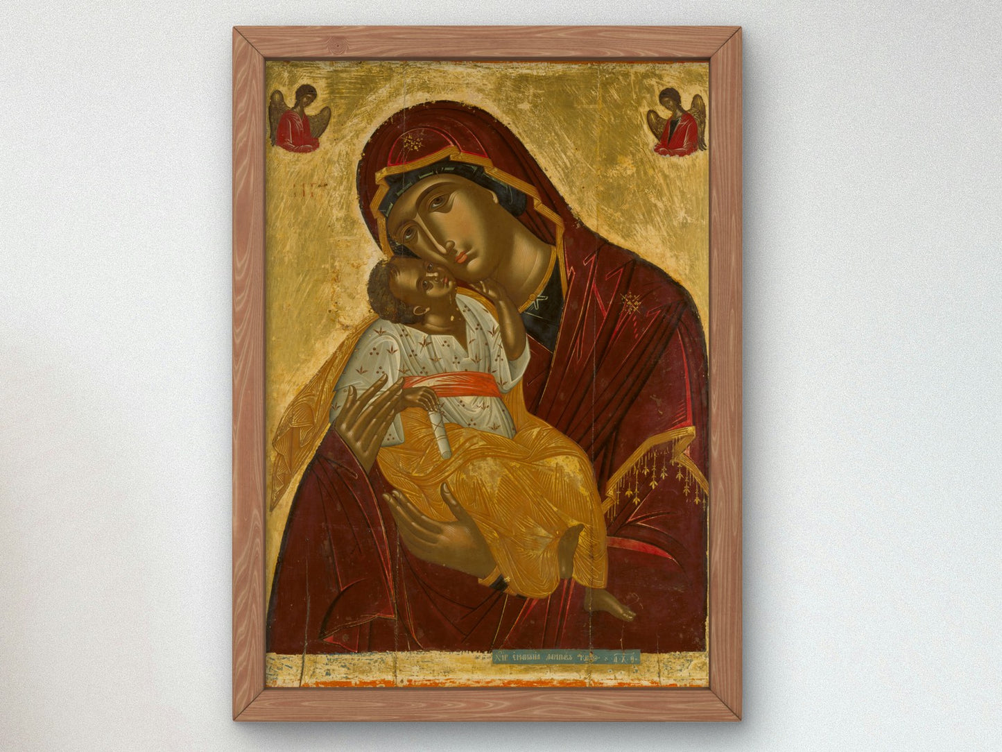 The Virgin of Tenderness by Emmanuel Lambardos 1609, Wall Art Print, Fine Art Reproduction, Museum Quality Decor, Poster