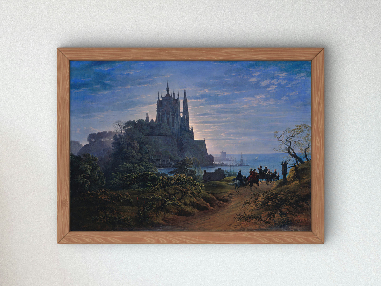 Gothic Church on a Rock by the Sea by Karl Friedrich Schinkel 1815, Wall Art Print, Fine Art Reproduction, Museum Quality Decor, Poster