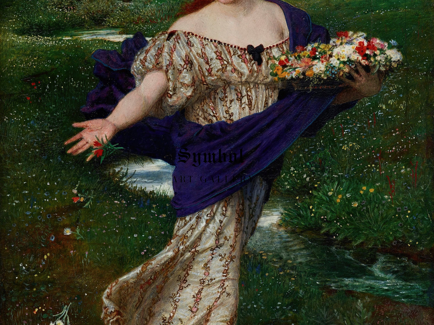 Flora, Scattering Flowers by Arnold Böcklin 1875, Wall Art Print, Fine Art Reproduction, Museum Quality Decor, Poster