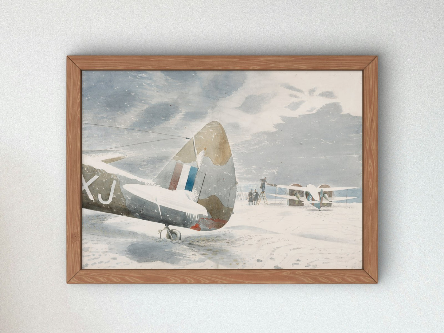 De Icing Aircraft by Eric Ravilious 1942, Wall Art Print, Fine Art Reproduction, Museum Quality Decor, Poster