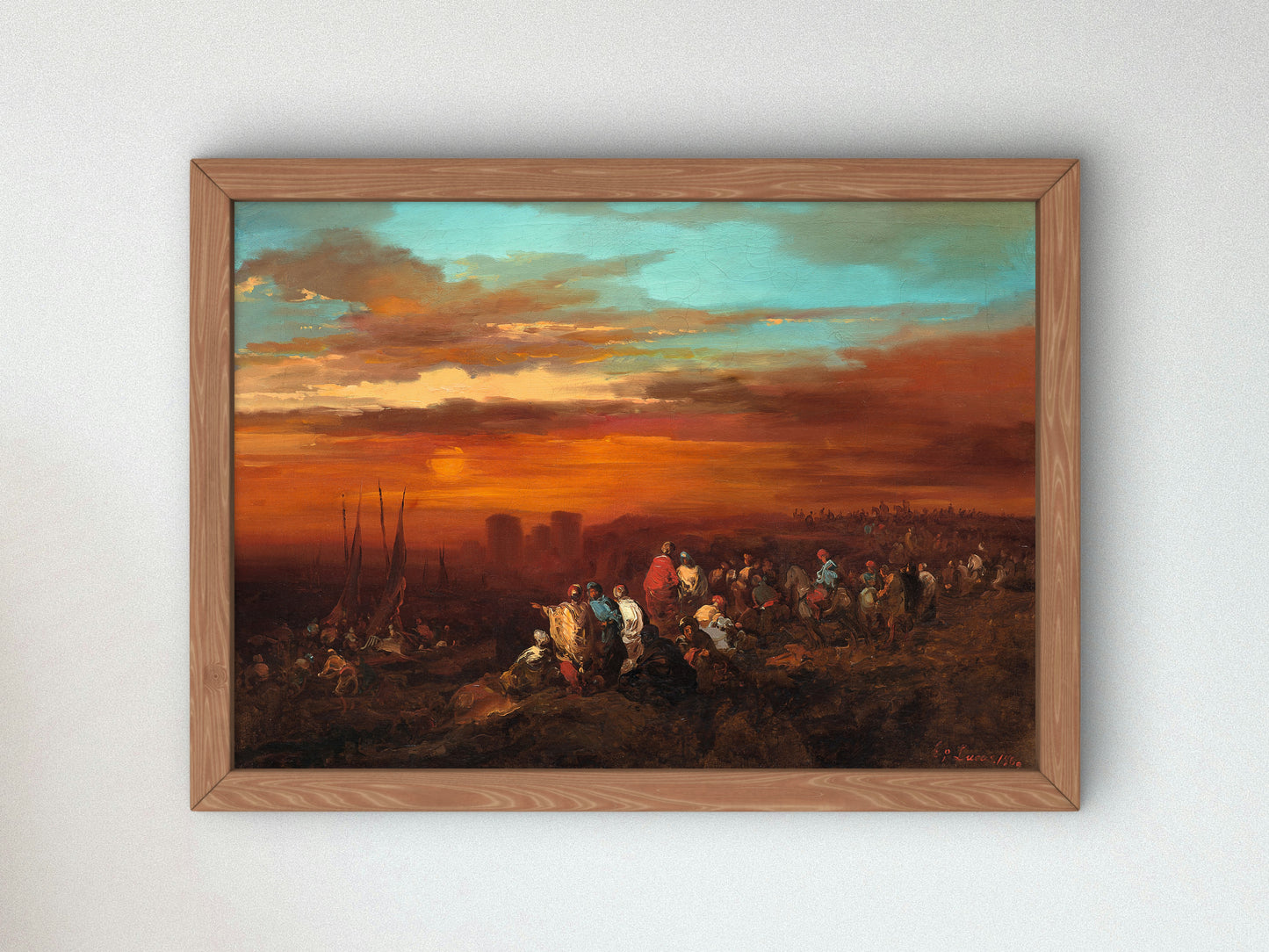 Moorish Scene at Sunset by Eugenio Lucas Velázquez 1860, Wall Art Print, Fine Art Reproduction, Museum Quality Decor, Poster
