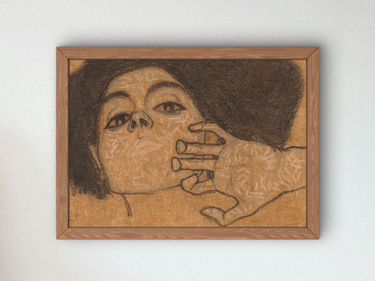 Head of a Woman by Egon Schiele 1908, Wall Art Print, Fine Art Reproduction, Museum Quality Decor, Poster