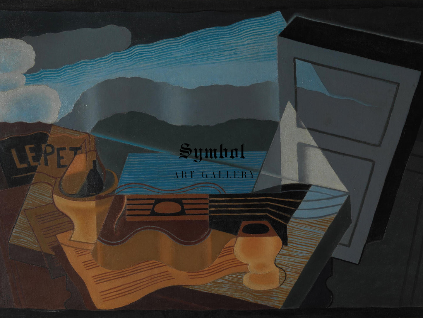 View across the Bay by Juan Gris 1921, Wall Art Print, Fine Art Reproduction, Museum Quality Decor, Poster