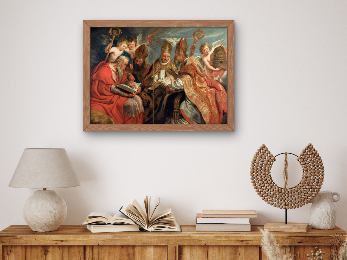 The Four Fathers of the Latin Church by Jacob Jordaens, Wall Art Print, Fine Art Reproduction, Museum Quality Decor, Poster