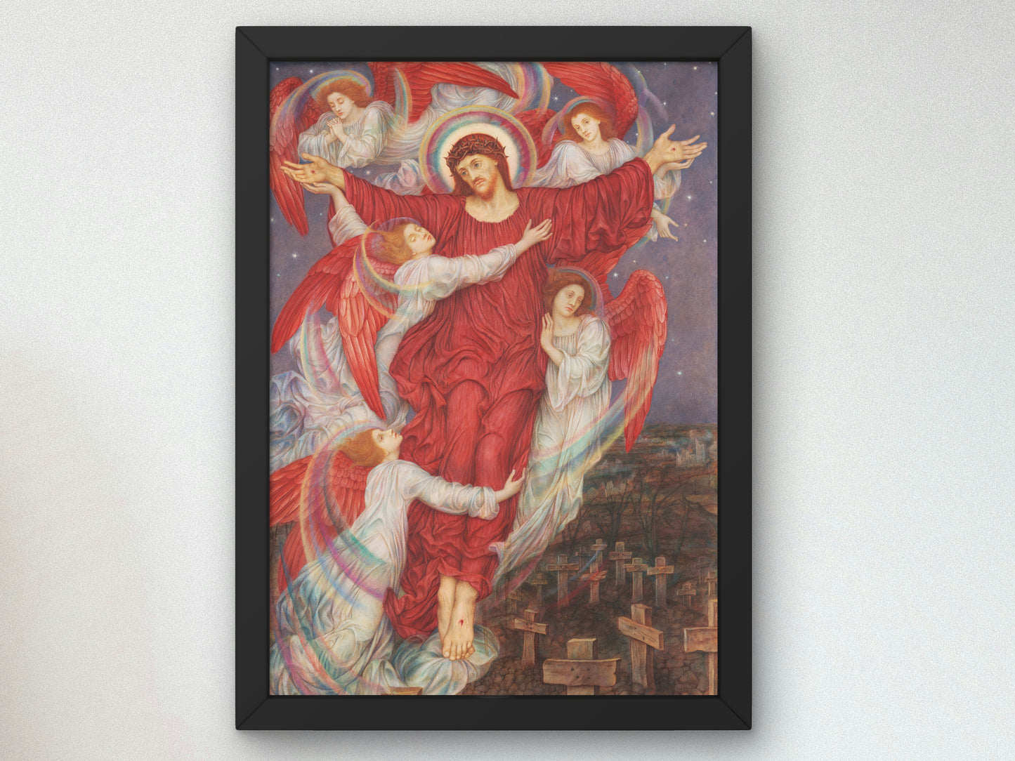 The Red Cross by Evelyn De Morgan 1914, Wall Art Print, Fine Art Reproduction, Museum Quality Decor, Poster