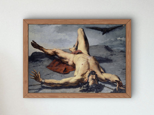 Prometheus Forged on a Rock by Frank Buchser 1855, Wall Art Print, Fine Art Reproduction, Museum Quality Decor, Poster
