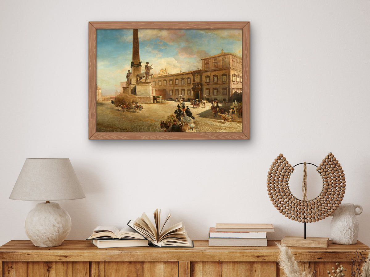 The Quirinal Palace in Rome by Oswald Achenbach 1892, Wall Art Print, Fine Art Reproduction, Museum Quality Decor, Poster