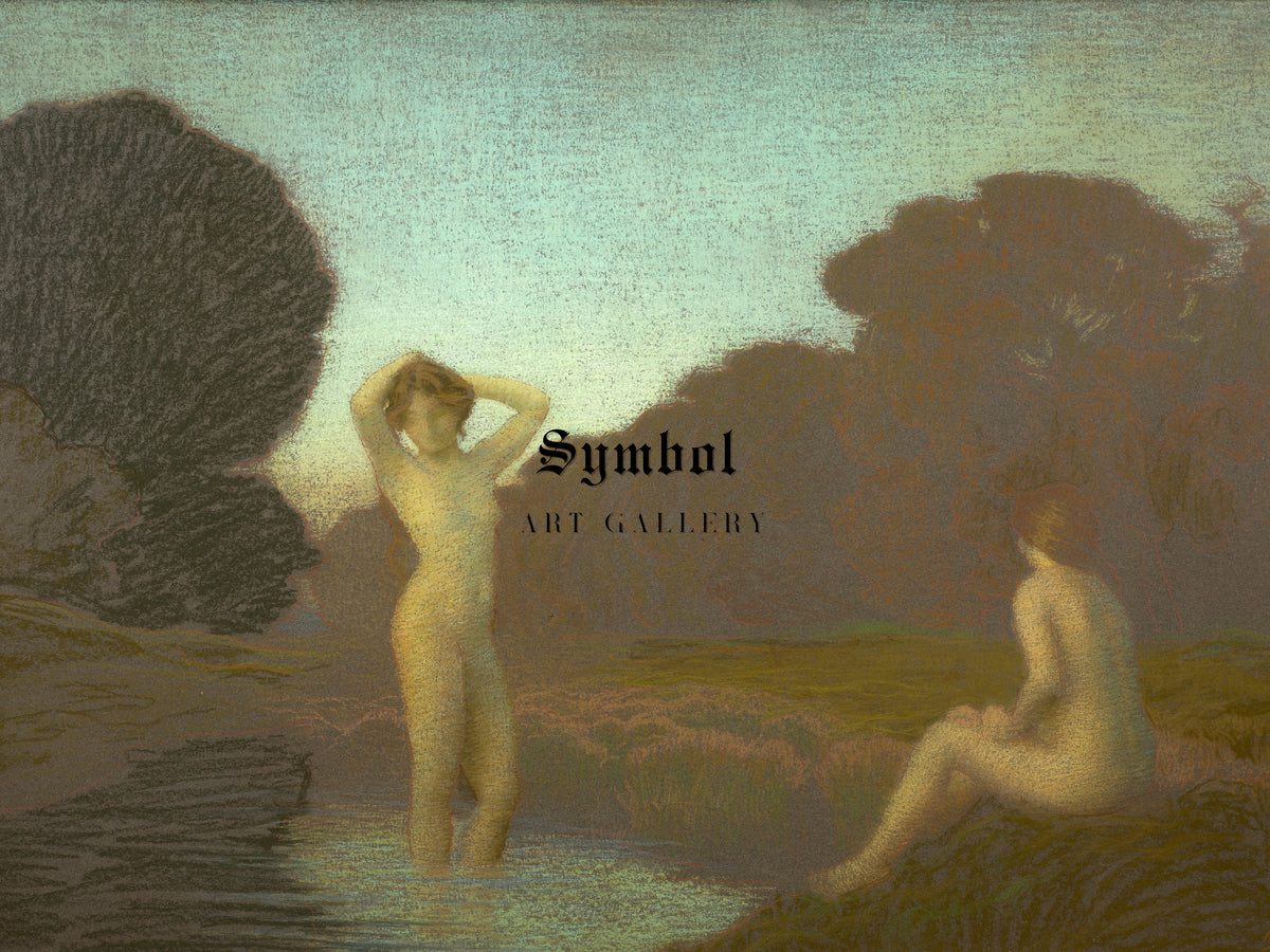 The Two Bathers by Emile Rene Menard, Wall Art Print, Fine Art Reproduction, Museum Quality Decor, Poster