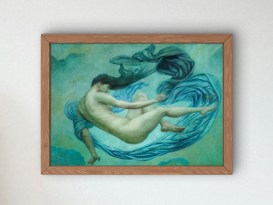 Flying Figure Towards the Dawn by Emily Ford 1889, Wall Art Print, Fine Art Reproduction, Museum Quality Decor, Poster