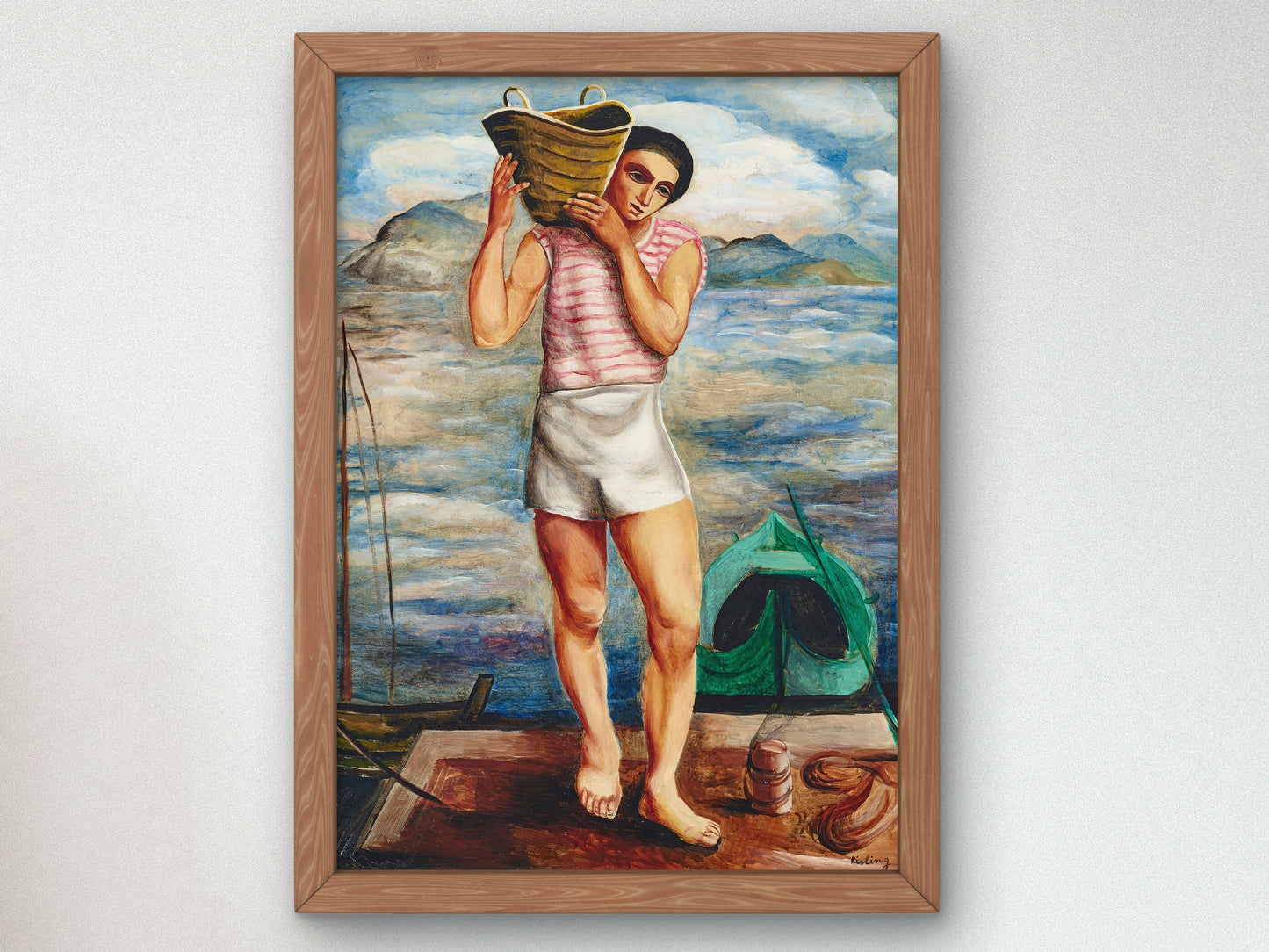 The Fisherman by Moïse Kisling 1924, Wall Art Print, Fine Art Reproduction, Museum Quality Decor, Poster