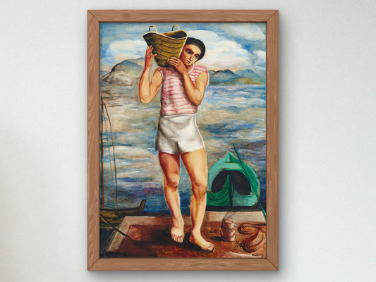 The Fisherman by Moïse Kisling 1924, Wall Art Print, Fine Art Reproduction, Museum Quality Decor, Poster
