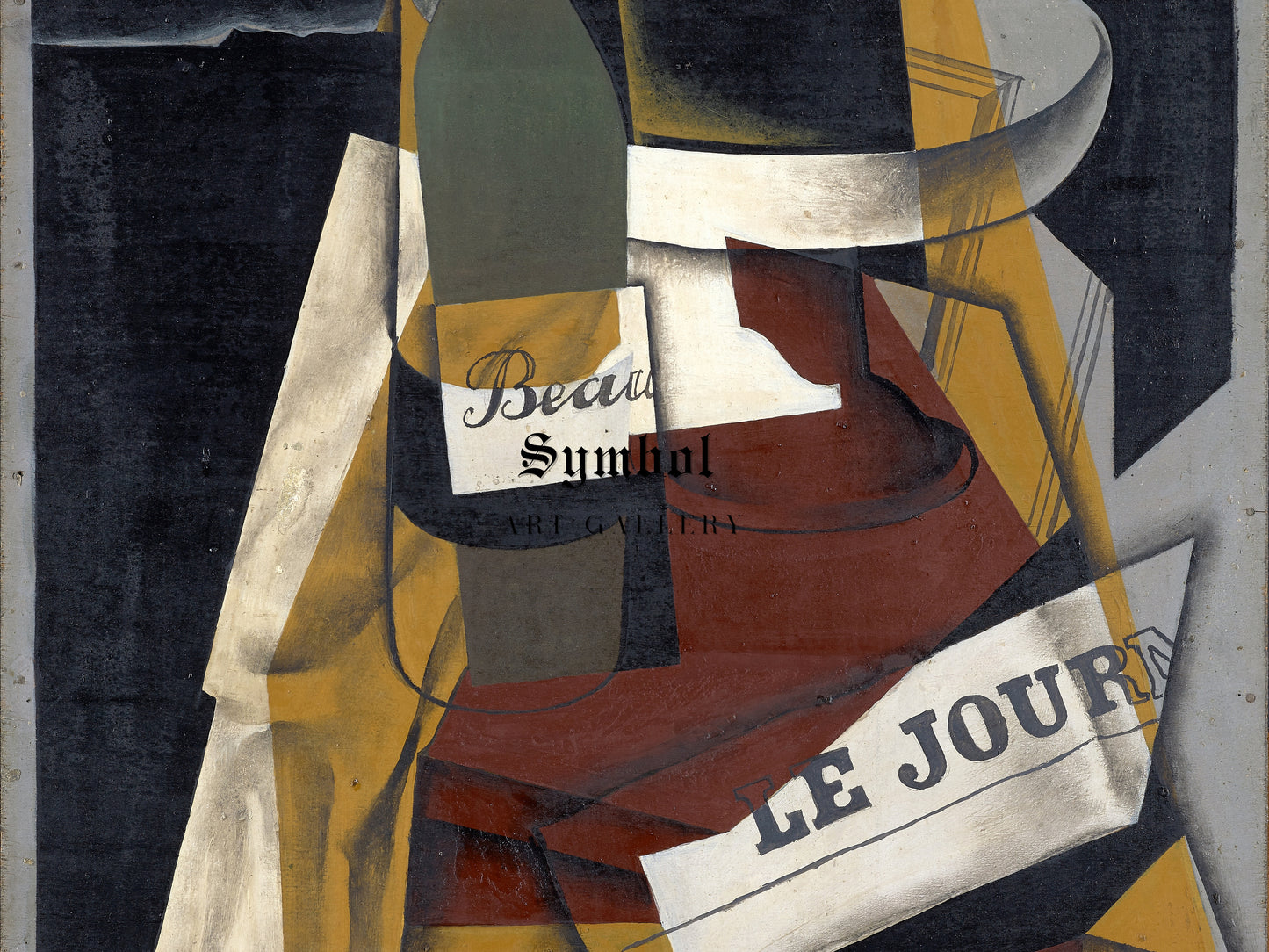 Bottle and Fruit Dish by Juan Gris 1916, Wall Art Print, Fine Art Reproduction, Museum Quality Decor, Poster