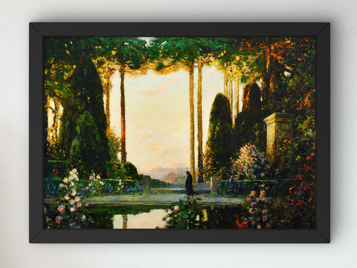 An Enchanted Garden by Thomas Edwin Mostyn 1923, Wall Art Print, Fine Art Reproduction, Museum Quality Decor, Poster