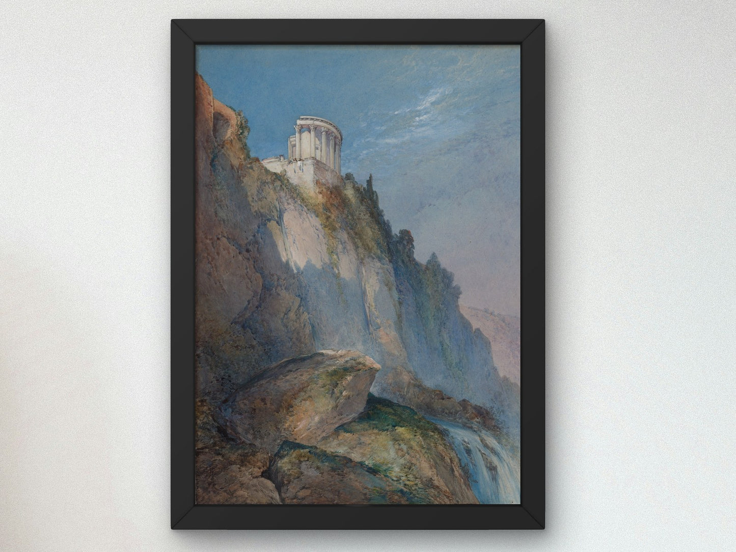 The Temple of Vesta and the Falls at Tivoli by William Callow 1859, Wall Art Print, Fine Art Reproduction, Museum Quality Decor, Poster