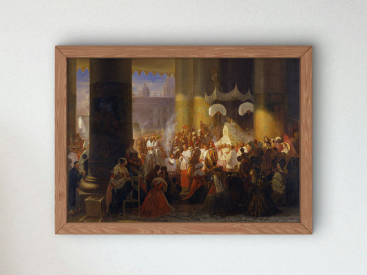 Procession at the Feast of Corpus Christi in Rome by Egron Lundgren 1847, Wall Art Print, Fine Art Reproduction, Museum Quality Decor