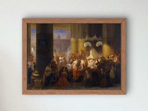 Procession at the Feast of Corpus Christi in Rome by Egron Lundgren 1847, Wall Art Print, Fine Art Reproduction, Museum Quality Decor
