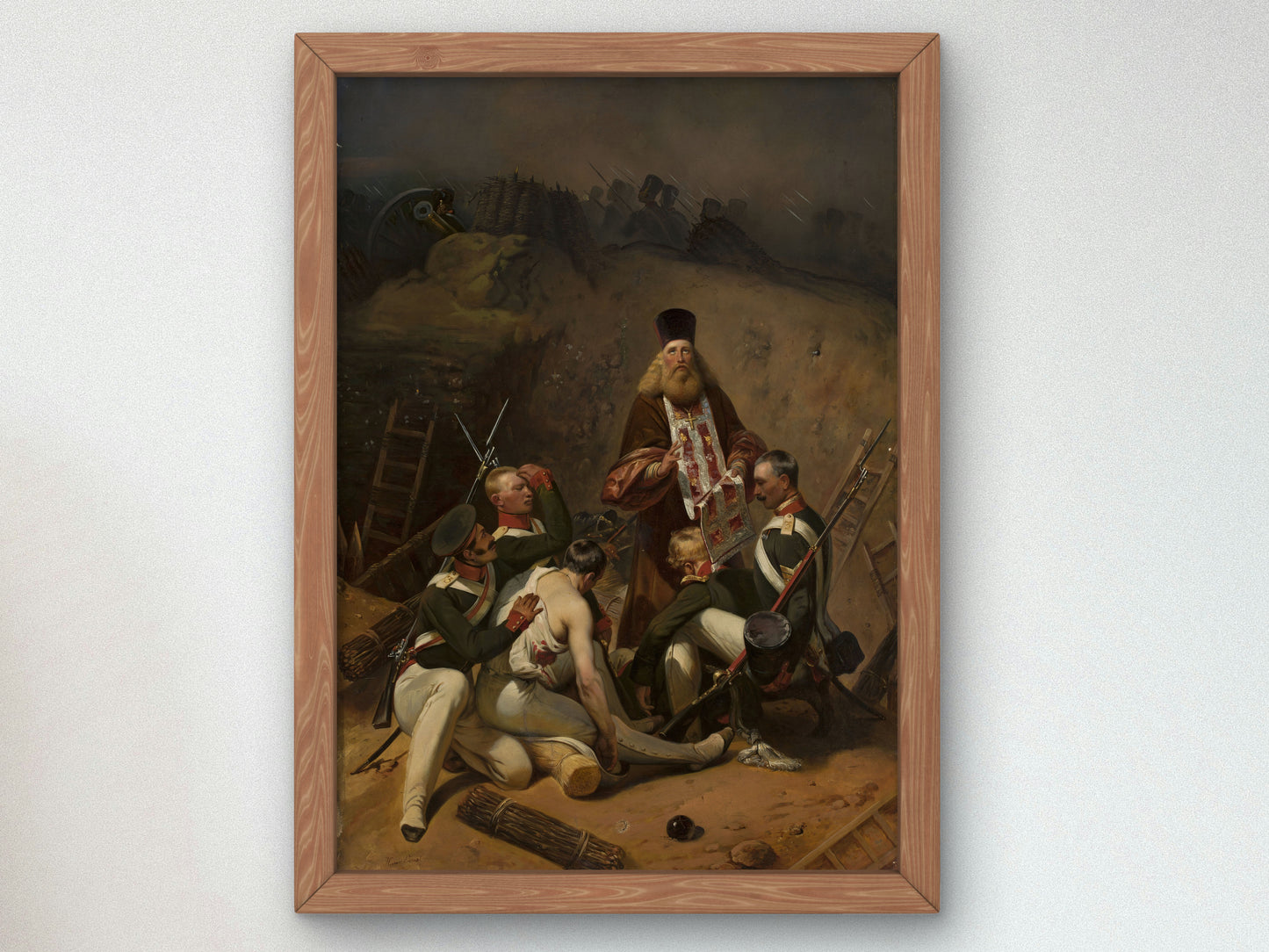 Priest Blessing Soldiers by Horace Vernet 1840, Wall Art Print, Fine Art Reproduction, Museum Quality Decor, Poster