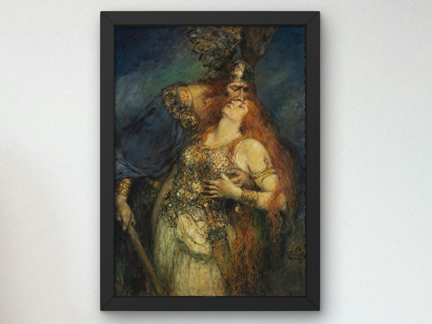 Wotan's Farewell by Ferdinand Leeke 1910, Wall Art Print, Fine Art Reproduction, Museum Quality Decor, Poster
