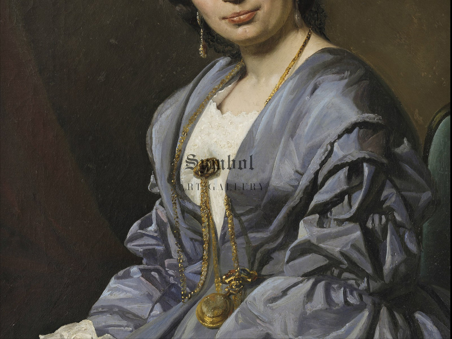 Portrait of a Lady by Domenico Induno 1855, Wall Art Print, Fine Art Reproduction, Museum Quality Decor, Poster