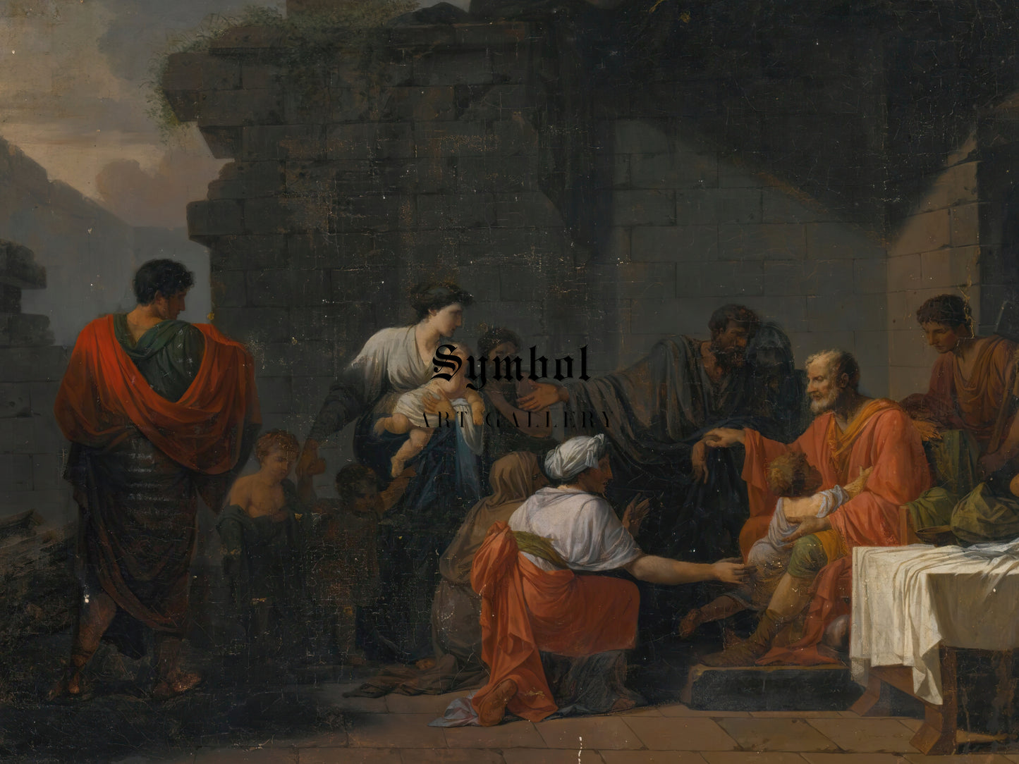 Belisarius Receiving Hospitality from a Peasant by Jean François Pierre Peyron 1811, Wall Art Print, Fine Art Reproduction, Museum Quality