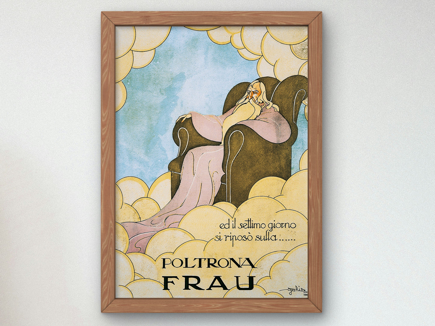 The Eternal Father Sitting on an Armchair by Golia 1926, Wall Art Print, Fine Art Reproduction, Museum Quality Decor, Poster