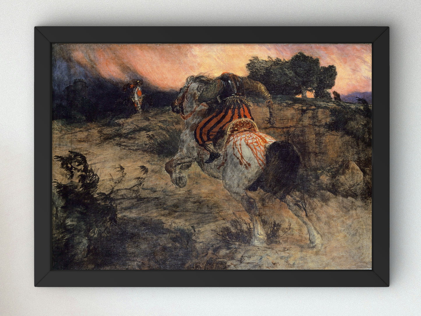 Astolf Riding Away with the Head of Orill by Arnold Böcklin 1873, Wall Art Print, Fine Art Reproduction, Museum Quality Decor, Poster