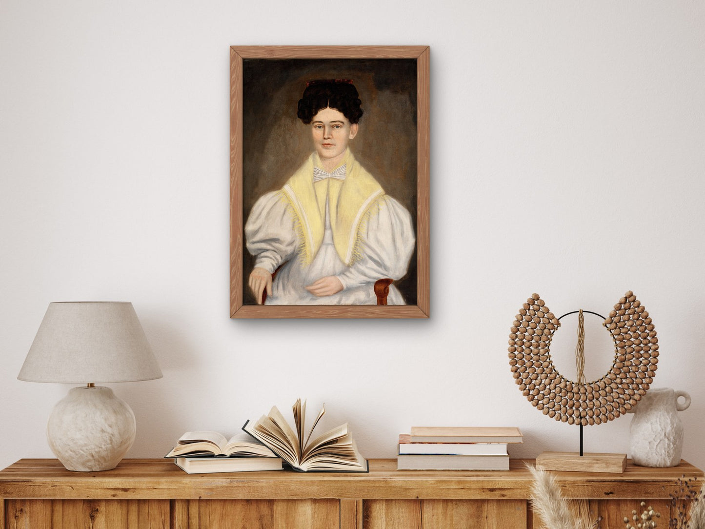 Portrait of a Woman with a Shawl by Erastus Salisbury Field 1825, Wall Art Print, Fine Art Reproduction, Museum Quality Decor, Poster