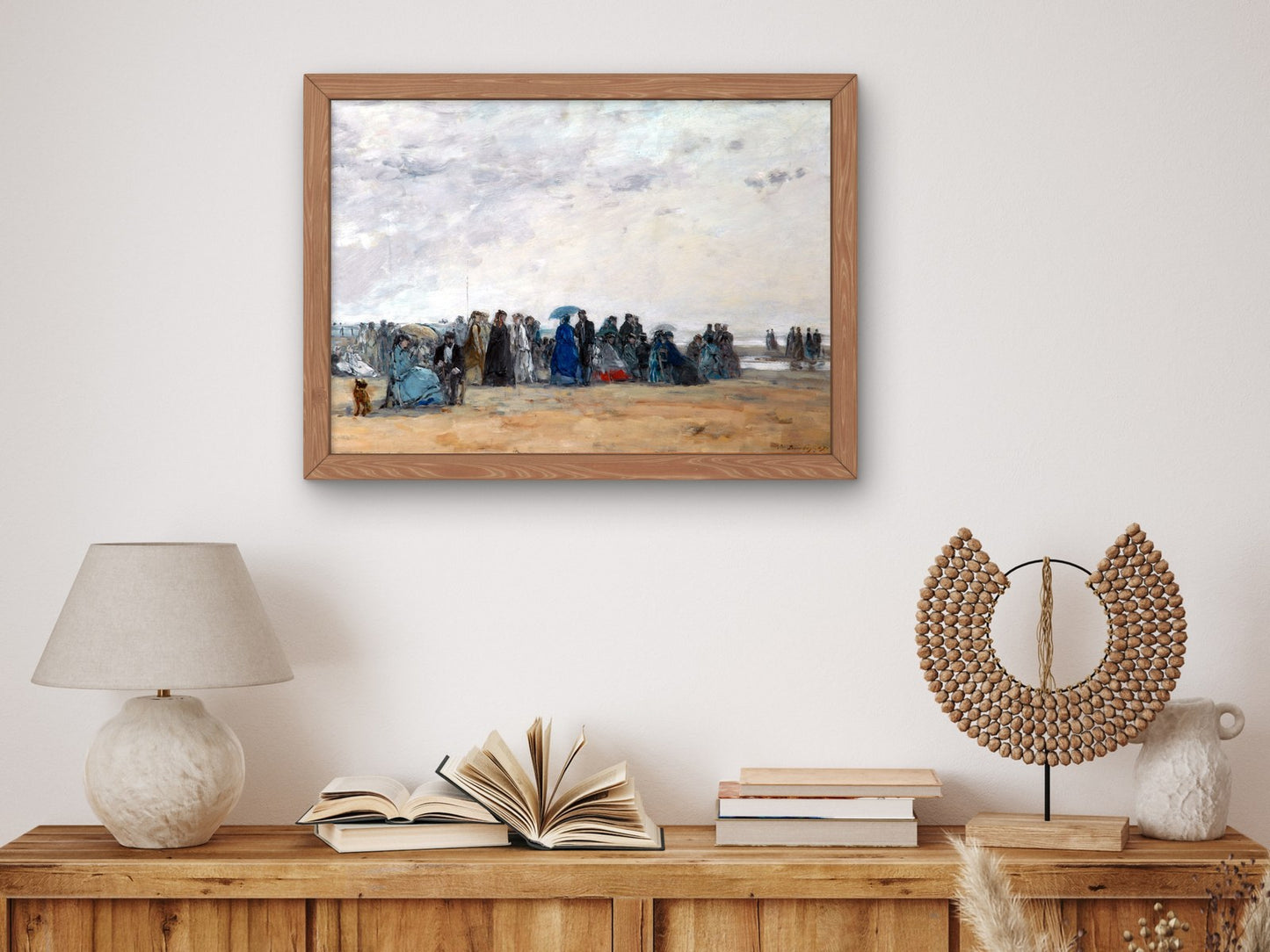 Beach Scene at Low Tide by Eugène Boudin 1867, Wall Art Print, Fine Art Reproduction, Museum Quality Decor, Poster