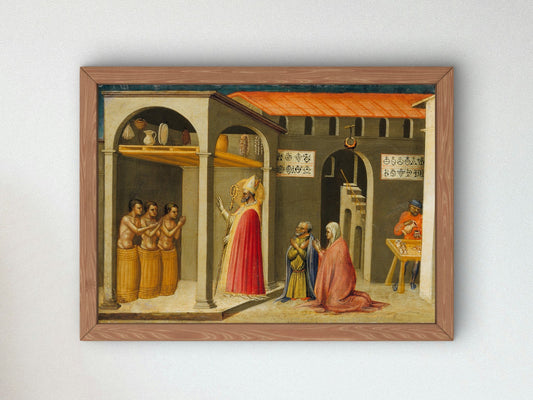 Saint Nicholas Resuscitating Three Youths by Bicci di Lorenzo 1433, Wall Art Print, Fine Art Reproduction, Museum Quality Decor, Poster