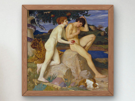 The Temptation by William Strang 1899, Wall Art Print, Fine Art Reproduction, Museum Quality Decor, Poster