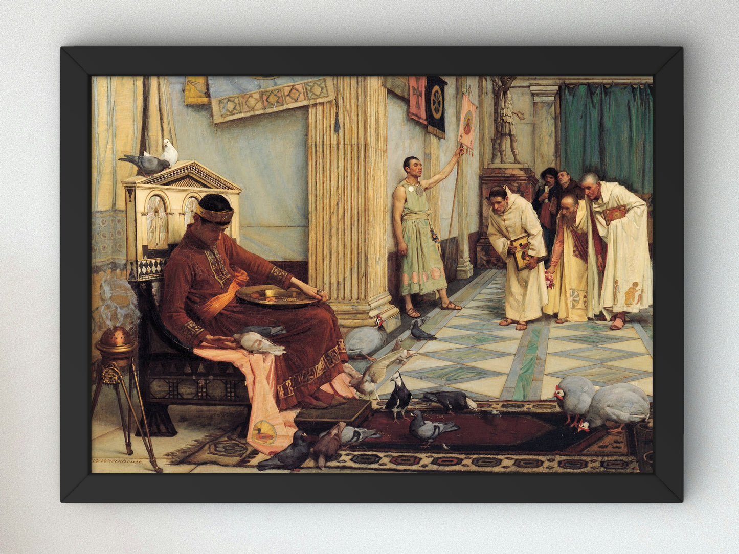 The Favourites of the Emperor Honorius by John William Waterhouse 1883, Wall Art Print, Fine Art Reproduction, Museum Quality Decor, Poster