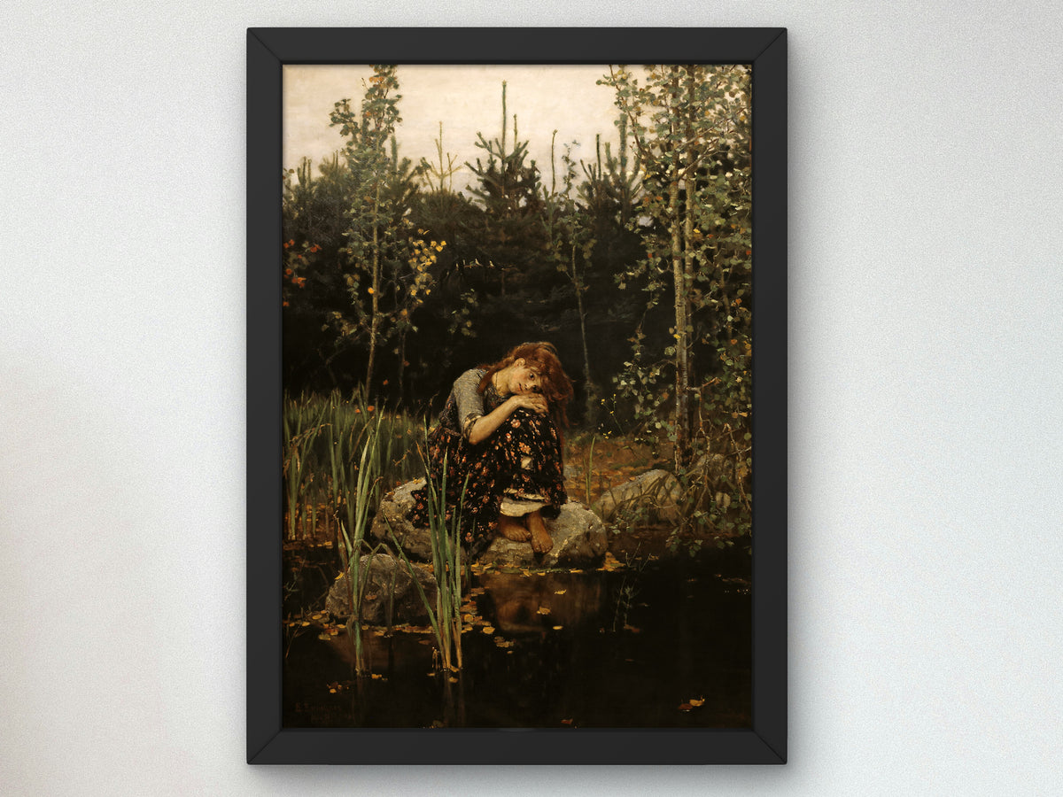 Alyonushka by Viktor Mikhailovich Vasnetsov 1881, Wall Art Print, Fine Art Reproduction, Museum Quality Decor, Poster