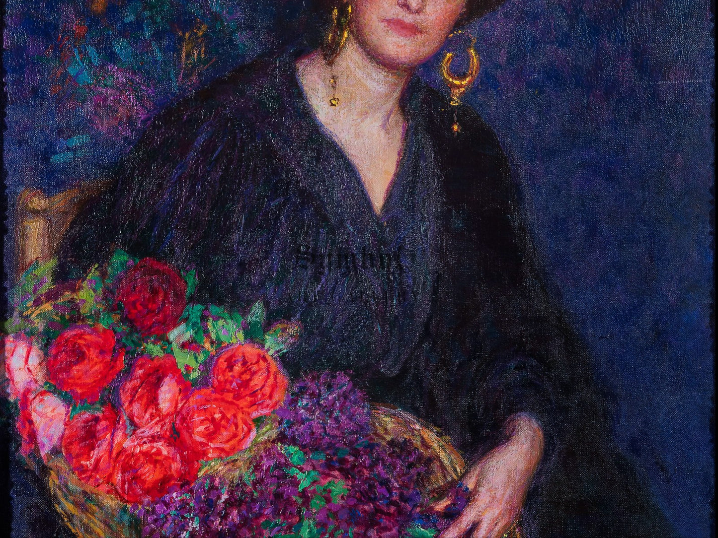 La Fioraia by Enrico Lionne 1919, Wall Art Print, Fine Art Reproduction, Museum Quality Decor, Poster