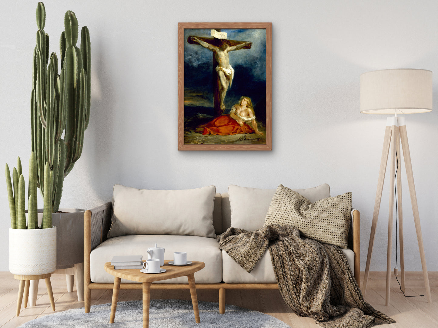 Saint Mary Magdalene at the Foot of the Cross by Eugène Delacroix 1829, Wall Art Print, Fine Art Reproduction, Museum Quality Decor, Poster
