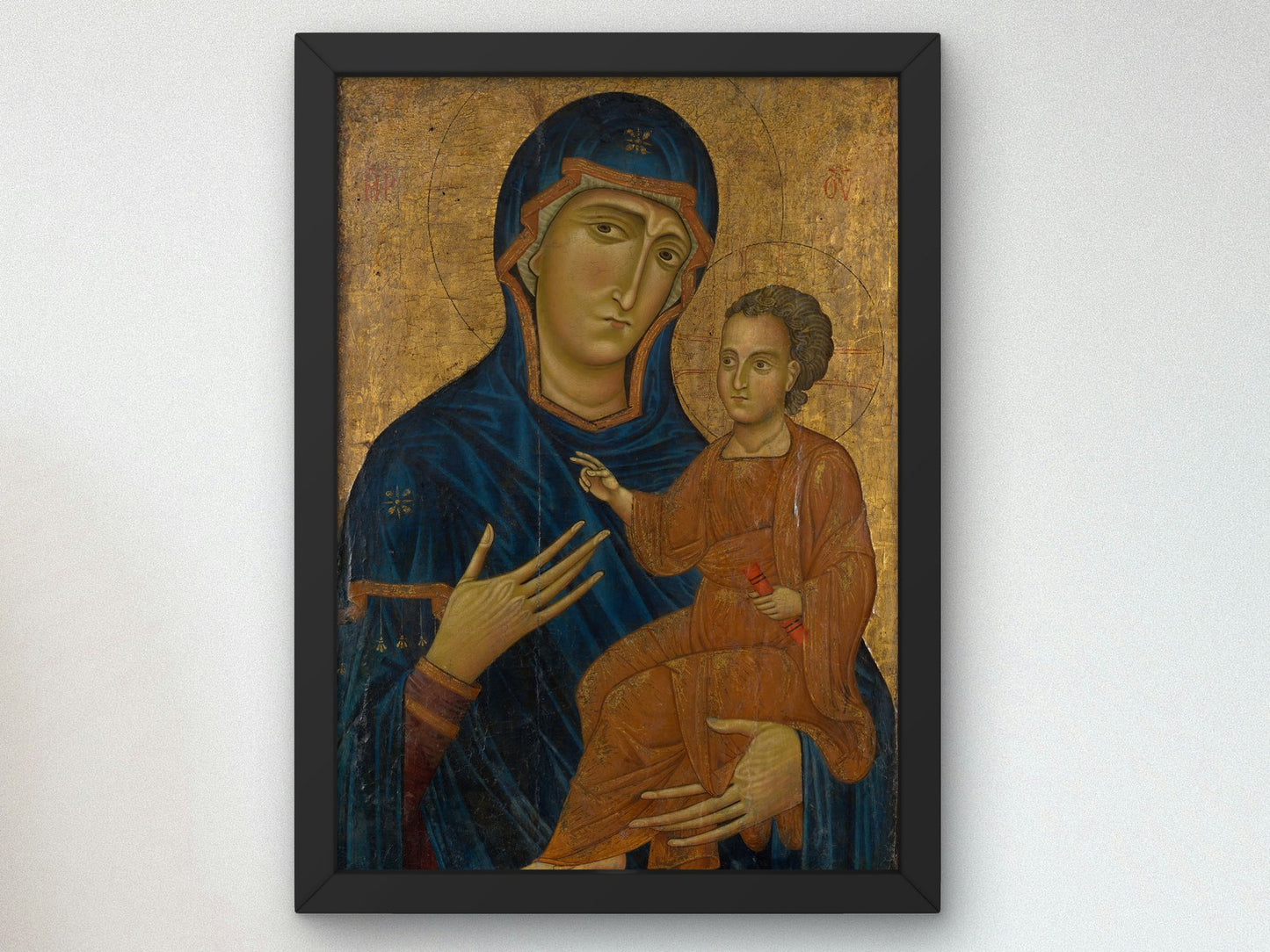 Madonna and Child by Berlinghiero 1230, Wall Art Print, Fine Art Reproduction, Museum Quality Decor, Poster