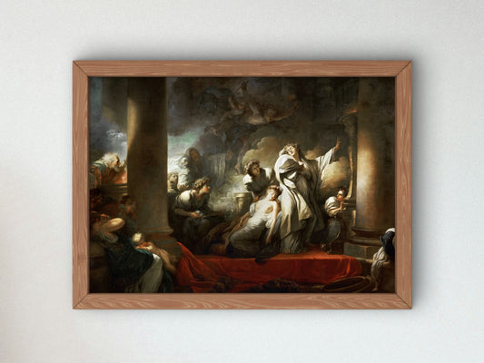 Coresus Sacrificing Himself to Save Callirhoe by Jean Honoré Fragonard 1765, Wall Art Print, Fine Art Reproduction, Museum Quality Decor