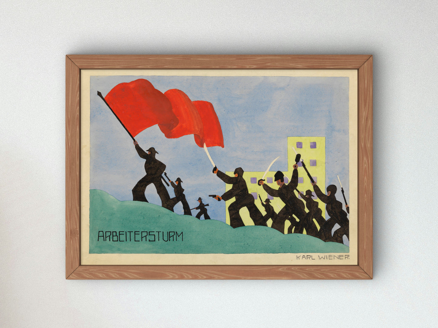 Arbeitersturm by Karl Wiener 1923, Wall Art Print, Fine Art Reproduction, Museum Quality Decor, Poster