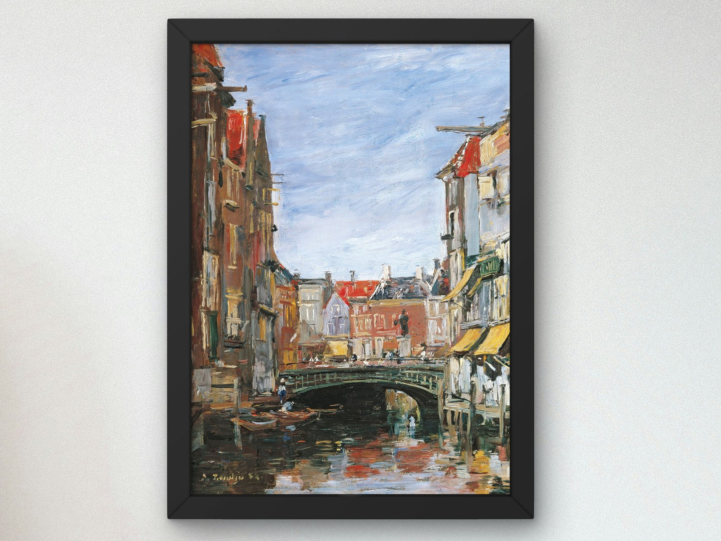 La Place Ary Scheffer, Dordrecht by Eugène Boudin 1884, Wall Art Print, Fine Art Reproduction, Museum Quality Decor, Poster