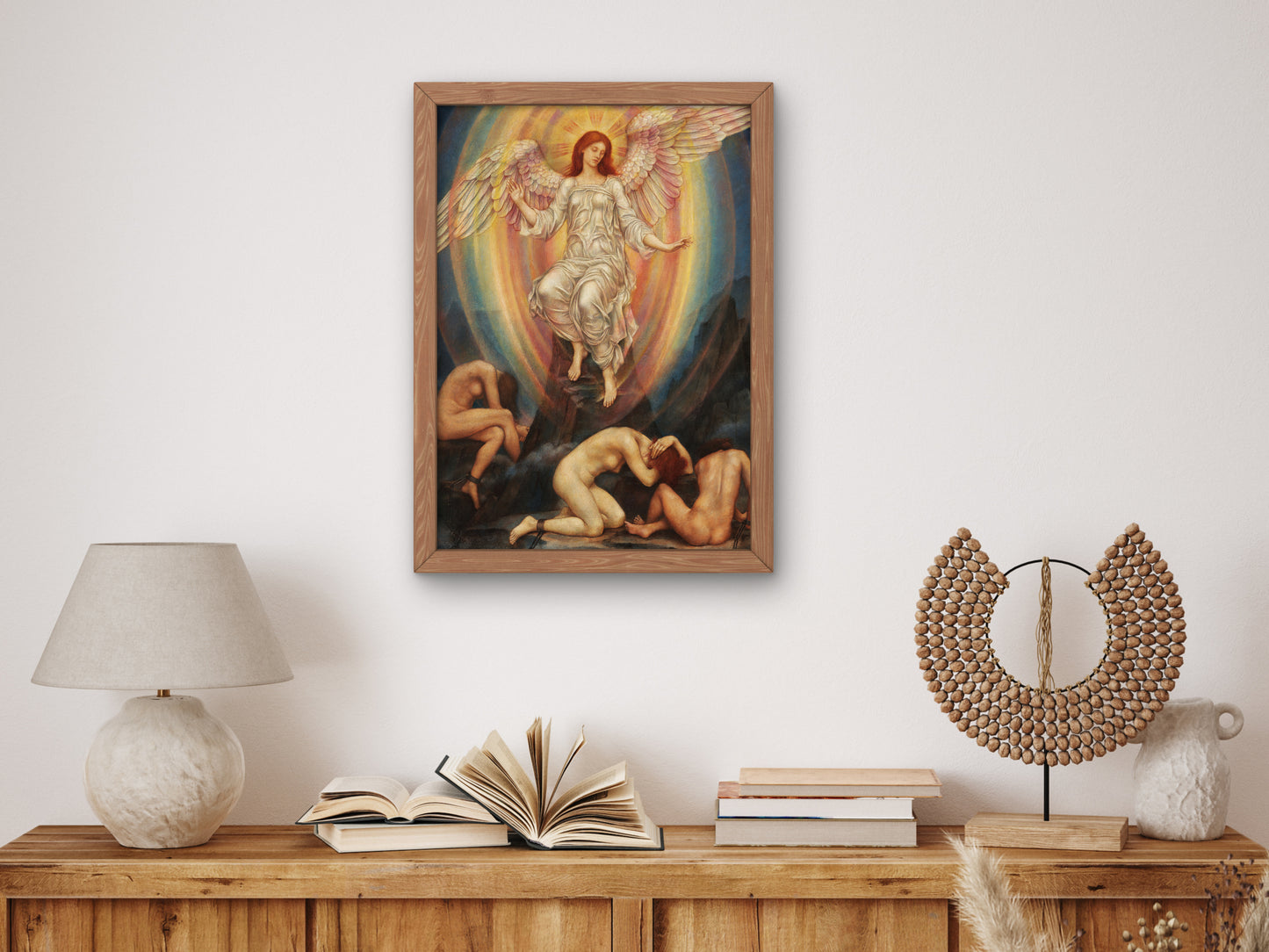 The Light Shineth in Darkness and the Darkness Comprehendeth it not by Evelyn De Morgan 1906, Wall Art Print, Fine Art Reproduction