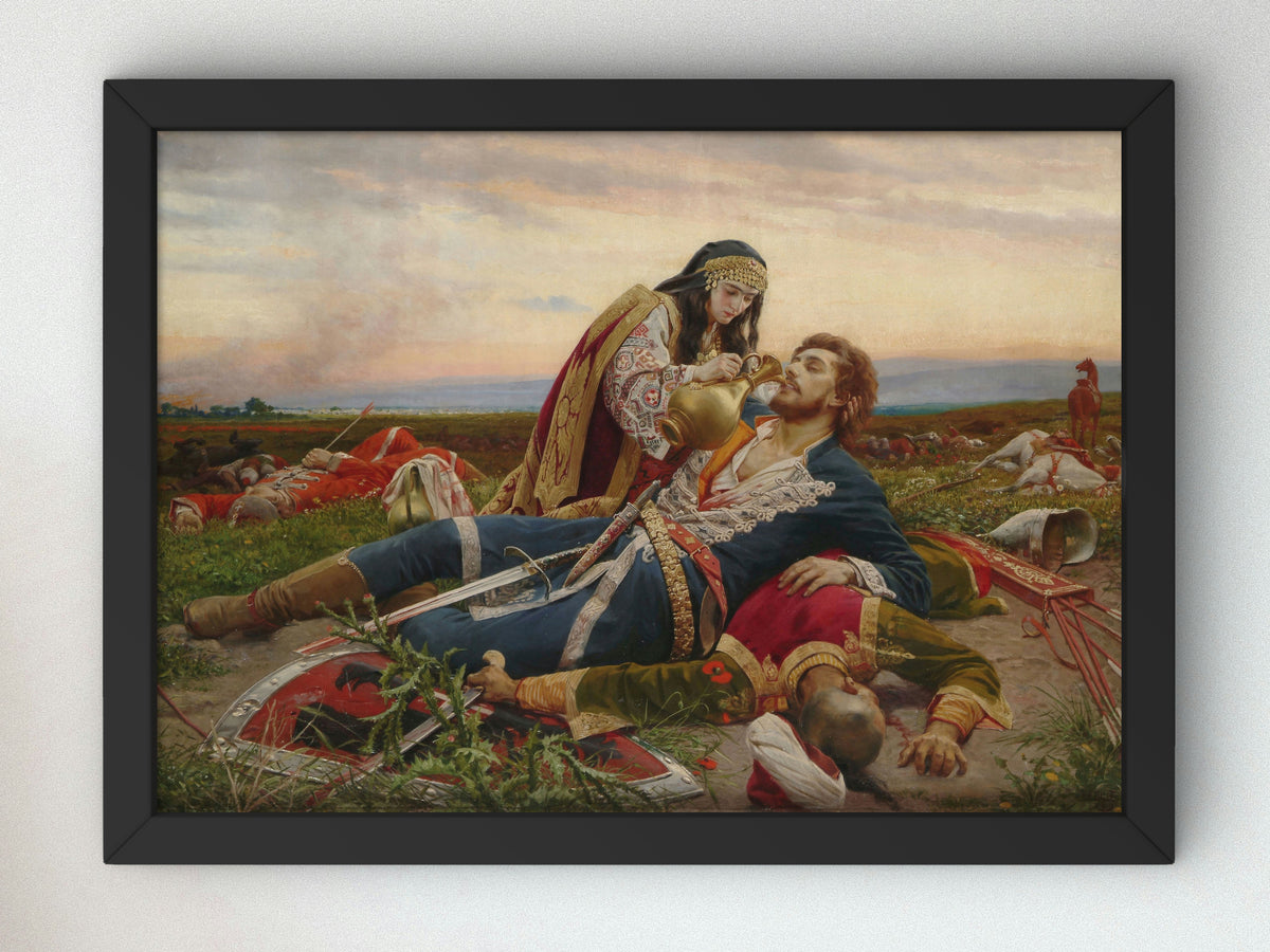 Kosovo Maiden by Uroš Predić 1919, Wall Art Print, Fine Art Reproduction, Museum Quality Decor, Poster