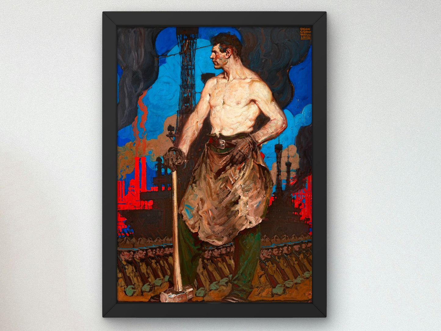 Industrial Worker by Dean Cornwell 1918, Wall Art Print, Fine Art Reproduction, Museum Quality Decor, Poster