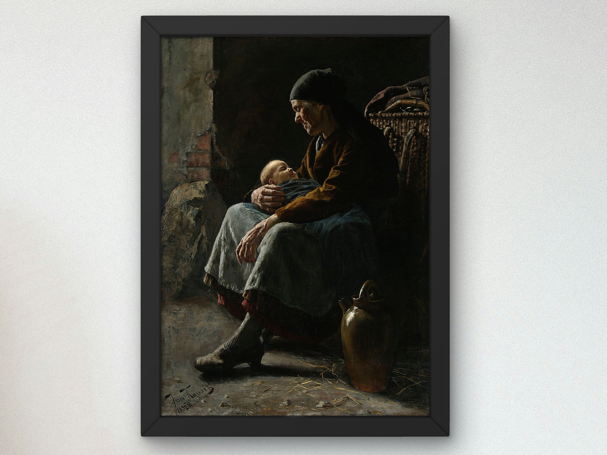 Granny's Treasure by Jan Kauzik 1885, Wall Art Print, Fine Art Reproduction, Museum Quality Decor, Poster