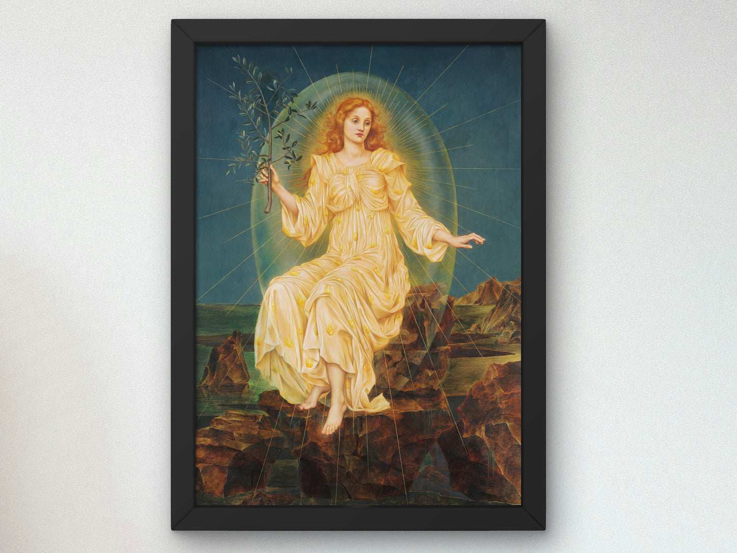 Lux in Tenebris by Evelyn De Morgan 1895, Wall Art Print, Fine Art Reproduction, Museum Quality Decor, Poster