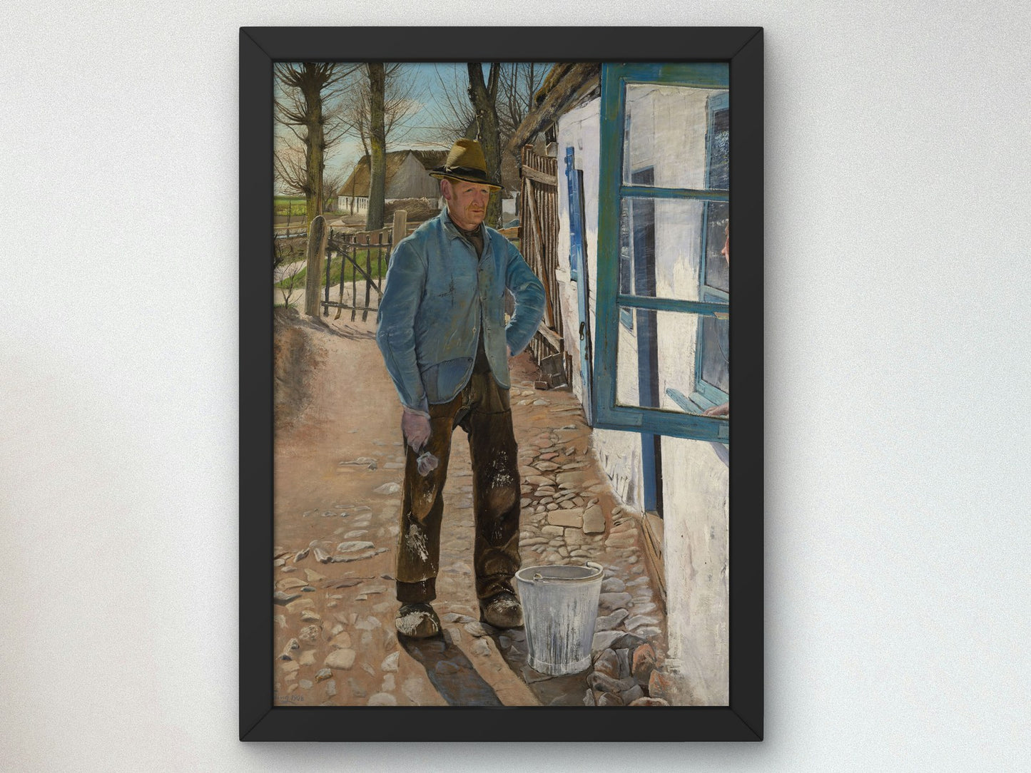 Whitewashing the Old House by Laurits Andersen Ring 1908, Wall Art Print, Fine Art Reproduction, Museum Quality Decor, Poster