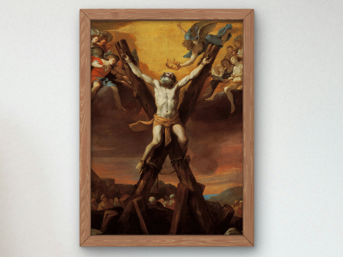 The Crucifixion of St Andrew by Mattia Preti 1651, Wall Art Print, Fine Art Reproduction, Museum Quality Decor, Poster