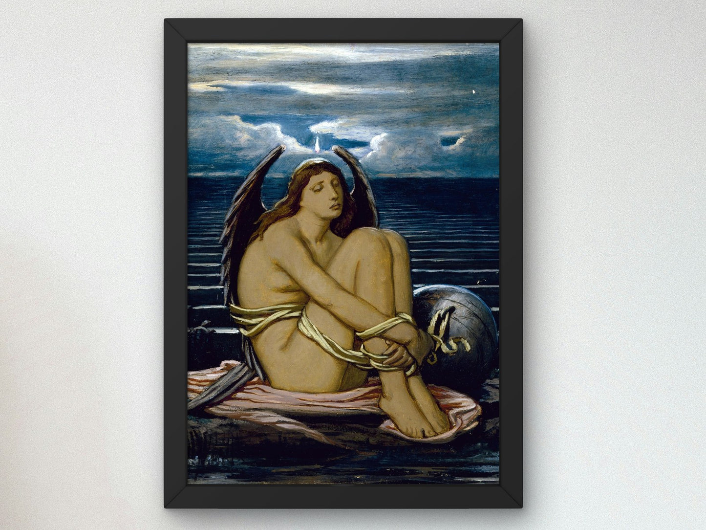Soul in Bondage by Elihu Vedder 1891, Wall Art Print, Fine Art Reproduction, Museum Quality Decor, Poster