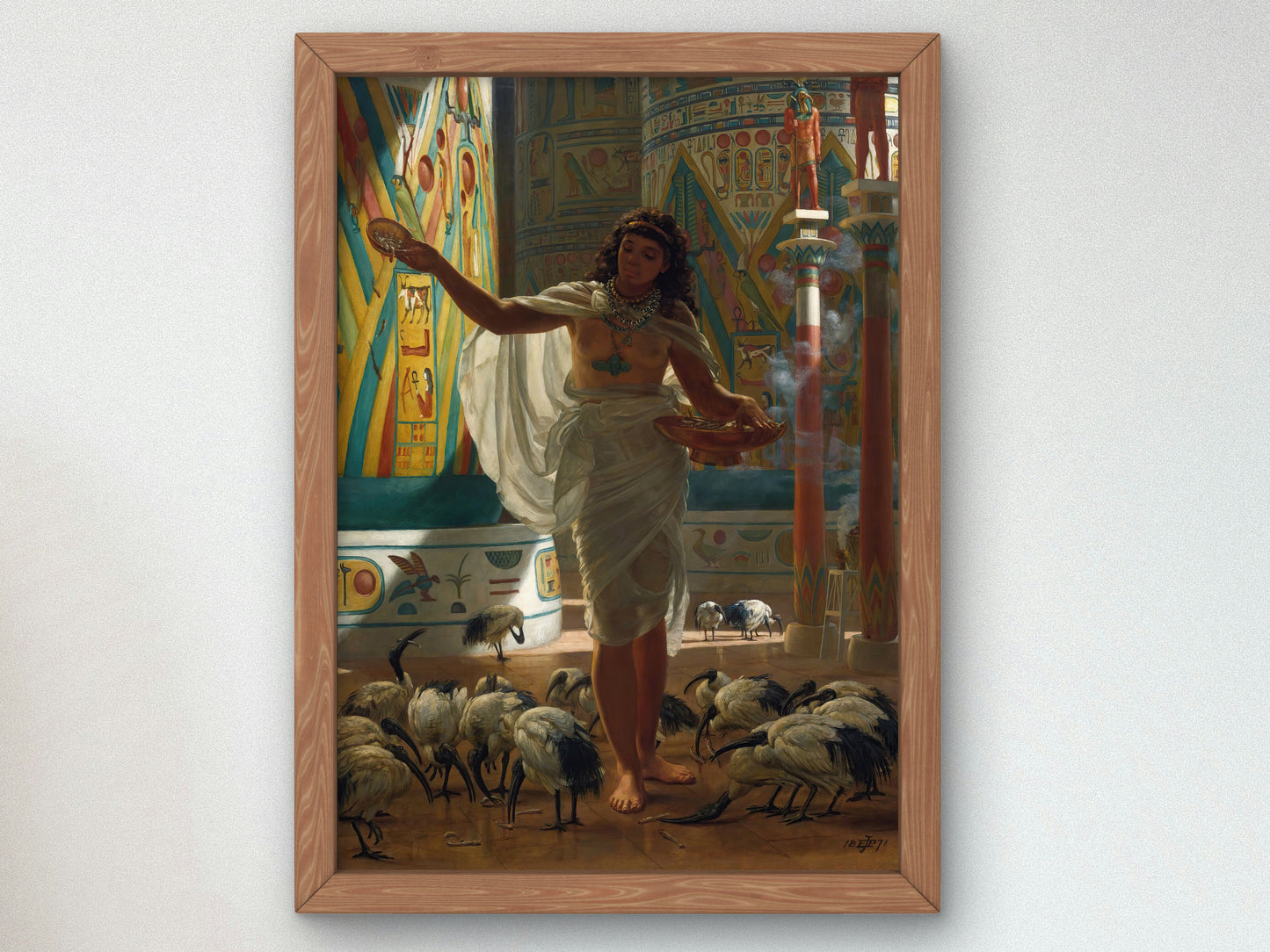 Feeding the Sacred Ibis in the Halls of Karnac by Edward John Poynter 1871, Wall Art Print, Fine Art Reproduction, Museum Quality Decor